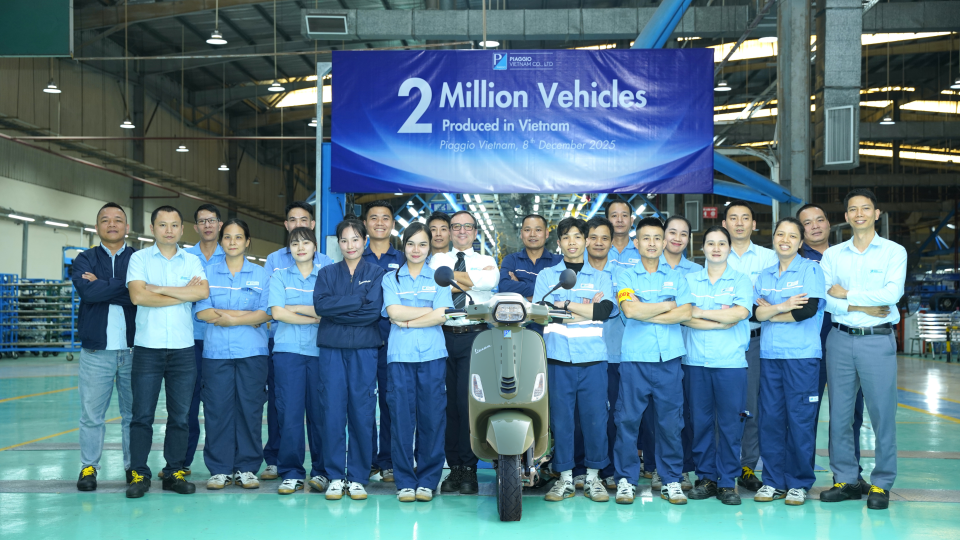 Nhà máy Piaggio Phú Thọ ghi nhận 2 triệu chiếc xe đã được xuất xưởng