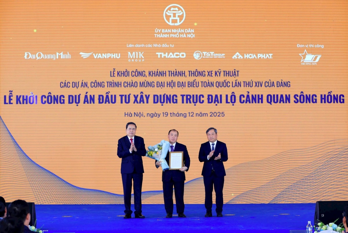 Hà Nội khởi công Dự án Đầu tư xây dựng trục đại lộ cảnh quan sông Hồng quy mô khoảng 855.000 tỷ đồng