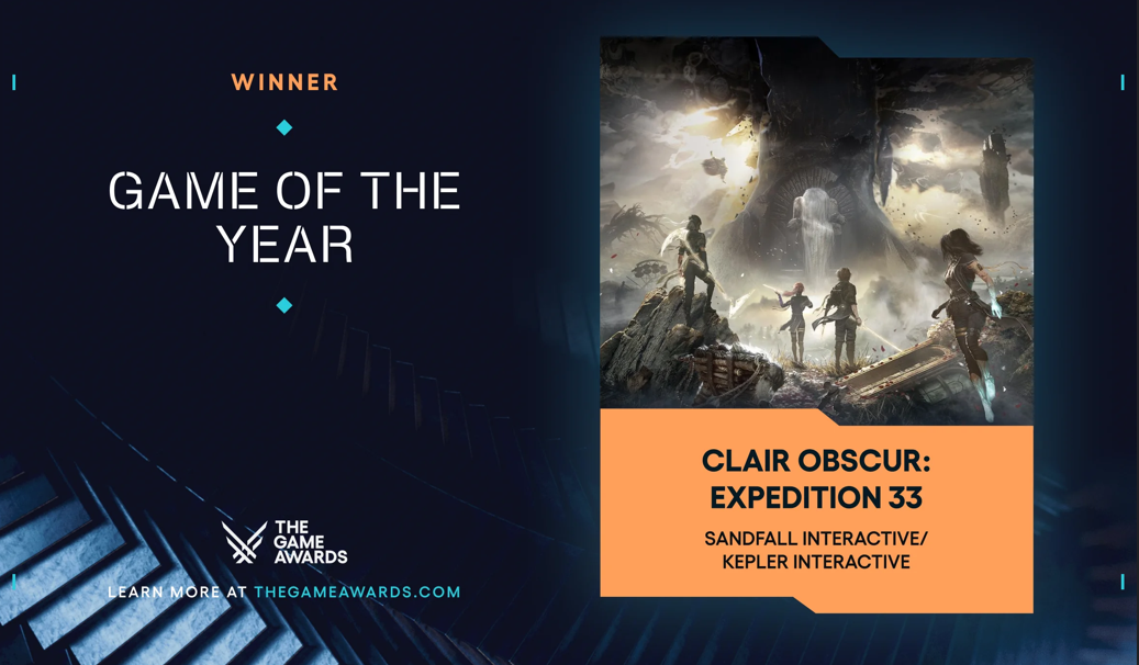 Tựa Game Indie Clair Obscur: Expedition 33 là chủ nhân của danh hiệu GOTY 2025