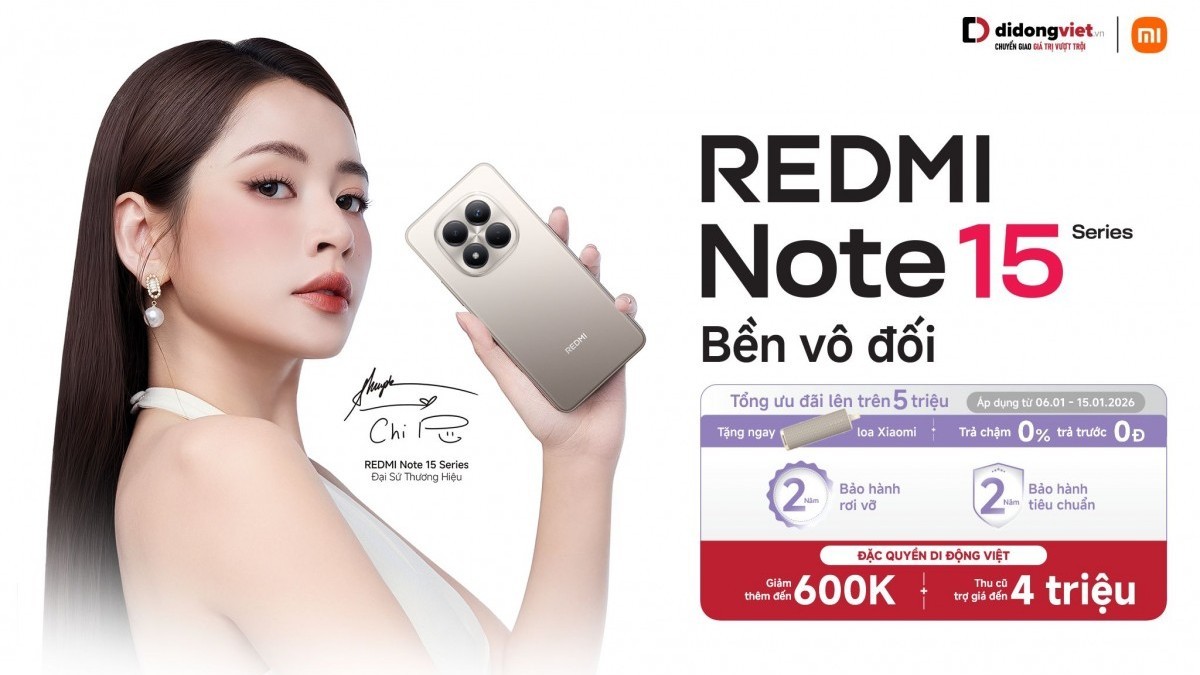 Di Động Việt chính thức mở đặt trước Redmi Note 15 series