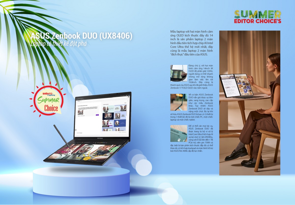 ASUS Zenbook DUO (UX8406): Laptop có thiết kế đột phá
