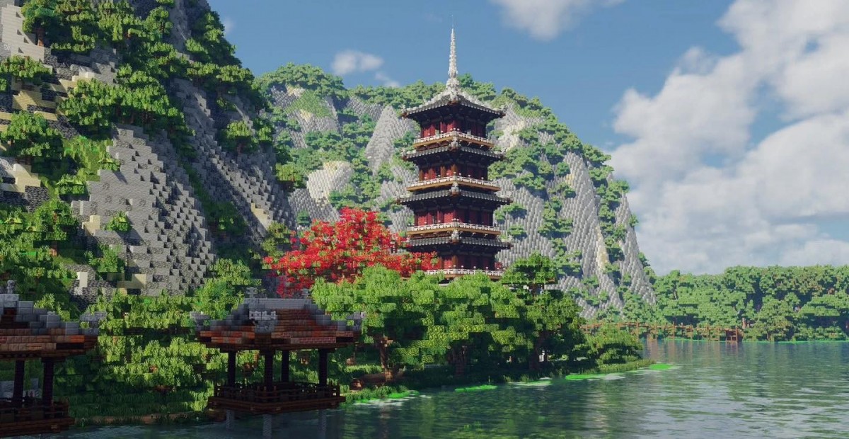Những danh lam được đội Việt Nam tái hiện trong game Minecraft.