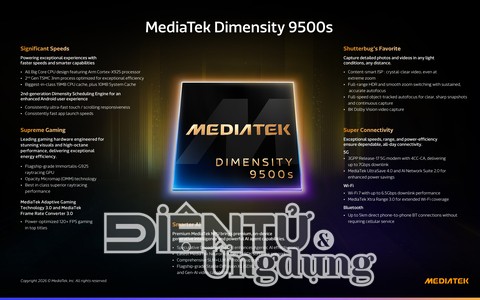MediaTek ra mắt Dimensity 9500s và Dimensity 8500