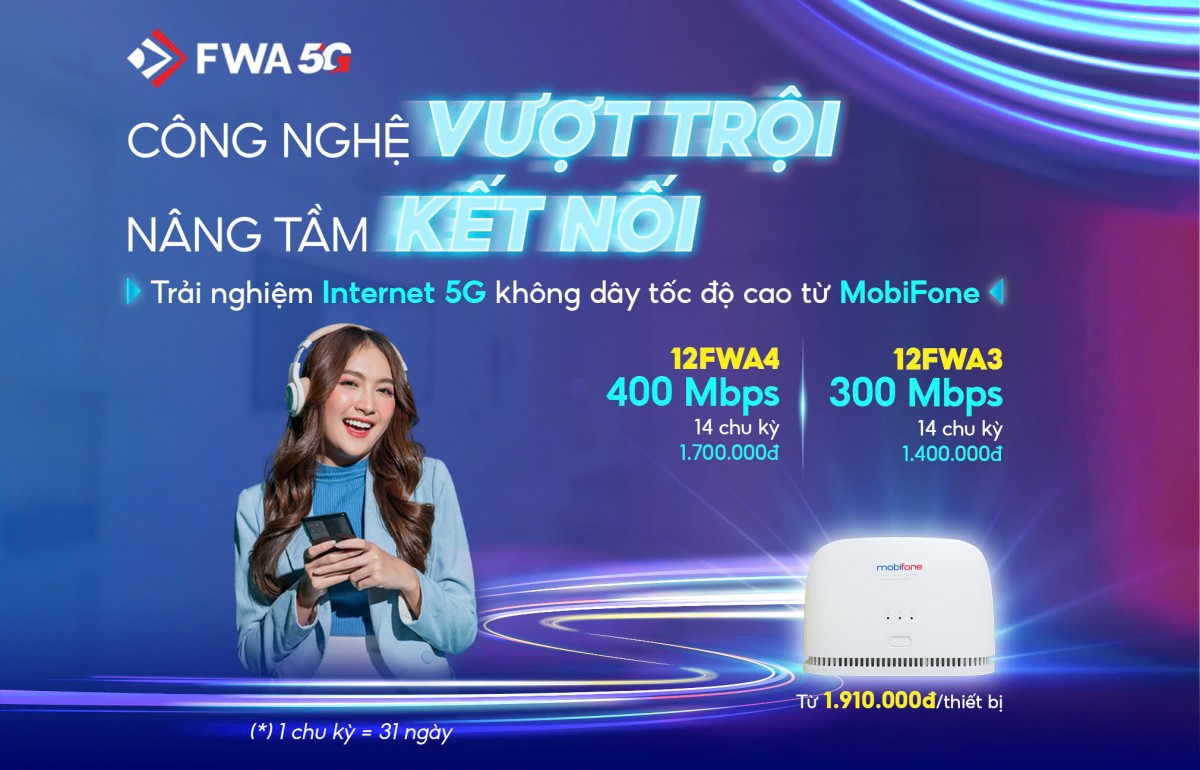MobiFone gia nhập thị trường Internet 5G không dây FWA