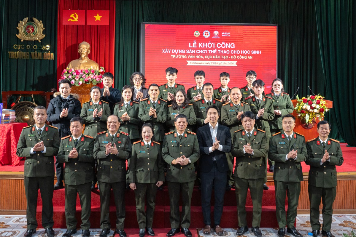 Khởi công xây dựng sân thể thao học đường tại Trường Văn hóa, Cục Đào tạo Bộ Công an