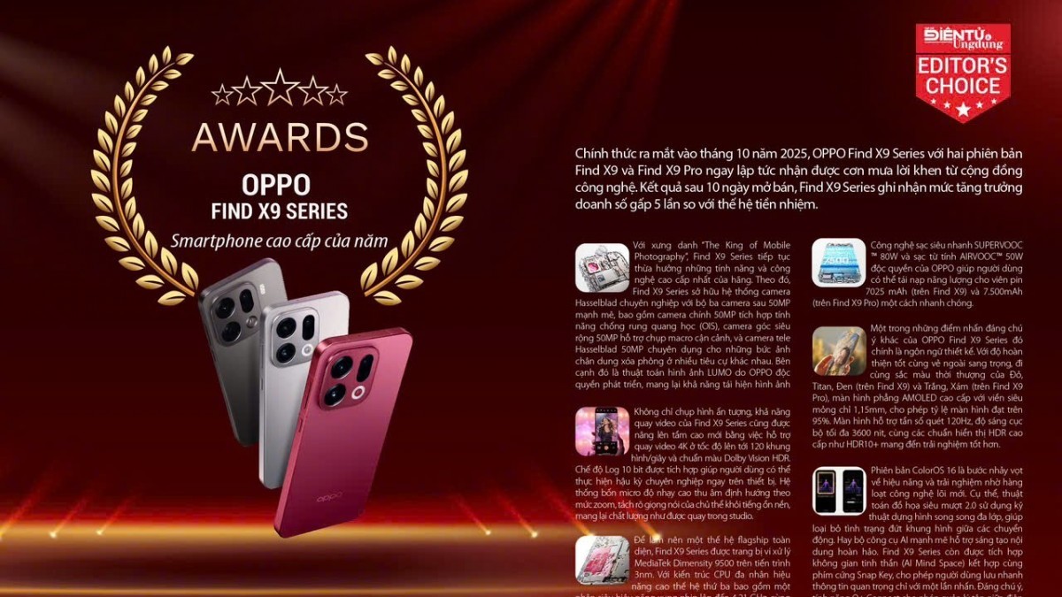 OPPO Find X9 Series: smartphone cao cấp của năm