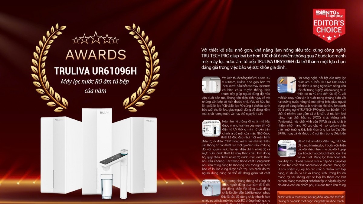 TRULIVA UR61096H: Máy lọc nước RO âm tủ bếp của năm