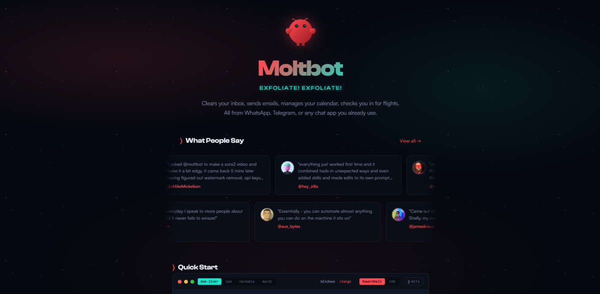 Giao diện AI Moltbot Giao diện AI Moltbot
