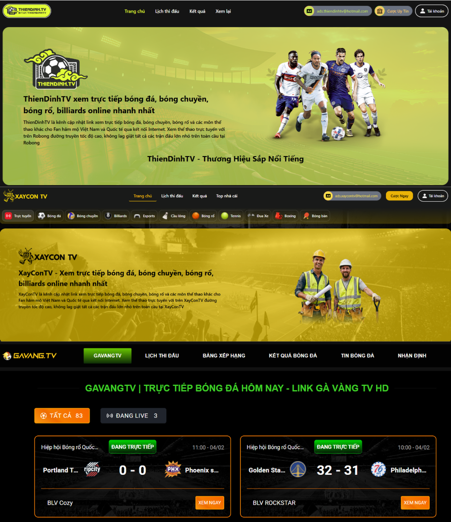 Các website phát sóng bóng đá không bản quyền ở quy mô nhỏ lẻ hơn vẫn hoạt động