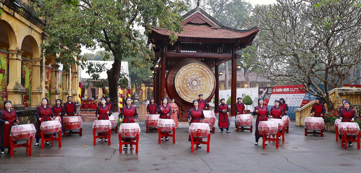 Khai Xuân Bính Ngọ: Tái hiện không gian nghi lễ cung đình trang nghiêm giữa lòng Thủ đô