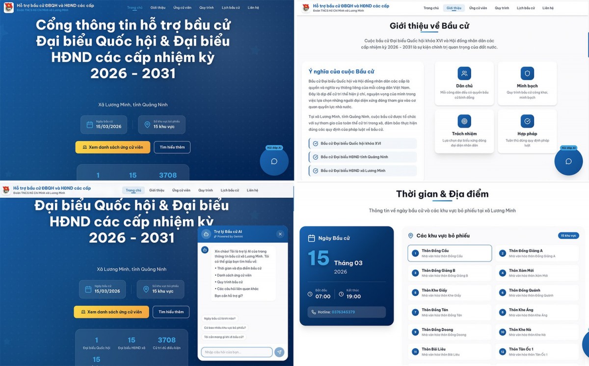 Công trình thanh niên xã Lương Minh về cổng thông tin hỗ trợ bầu cử Quốc hội và HĐND các cấp. (Ảnh: tienphong.vn)