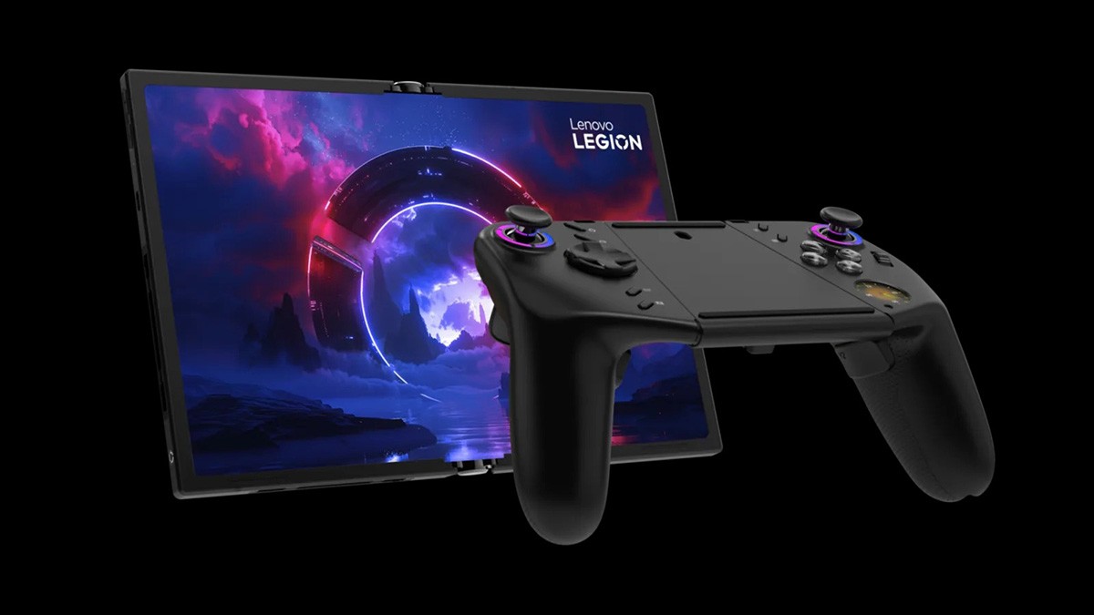 Concept Máy chơi game cầm tay màn hình gập Legion Go Fold. Ảnh: Lenovo