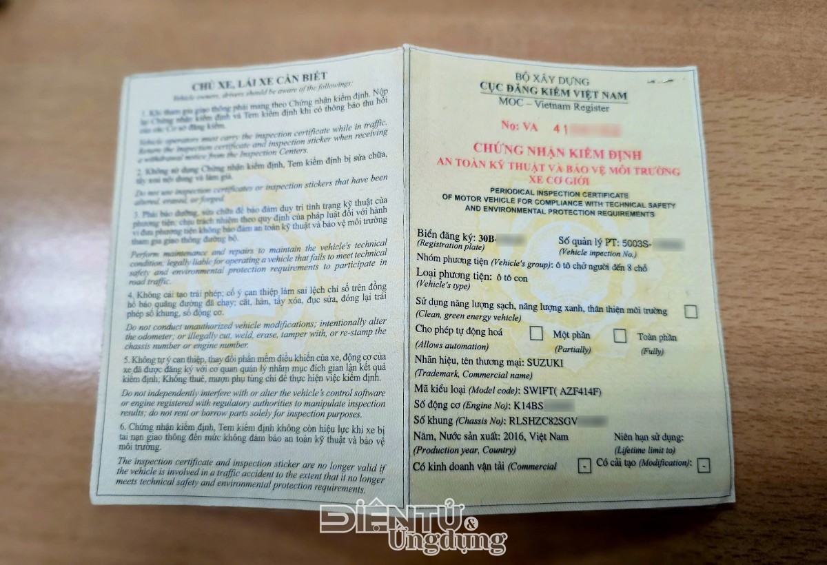 Web tra cứu đăng kiểm chính thức từ 01/3: không còn bản in