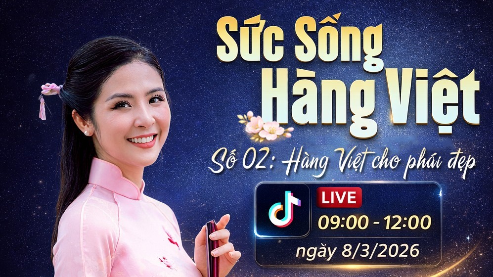 Hoa hậu Ngọc Hân tham gia livestream TikTok, thúc đẩy chuyển đổi số cho hàng Việt