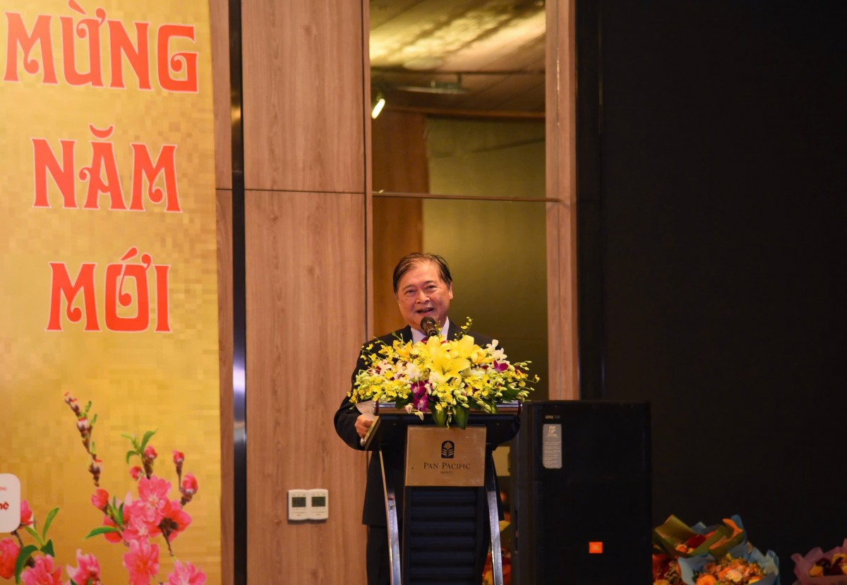  Ông Phan Xuân Dũng, Chủ tịch Liên hiệp các hội Khoa học và Kỹ thuật Việt Nam phát biểu tại sự kiện Sự kiện gặp gỡ ICT 2026. Ảnh: BTC