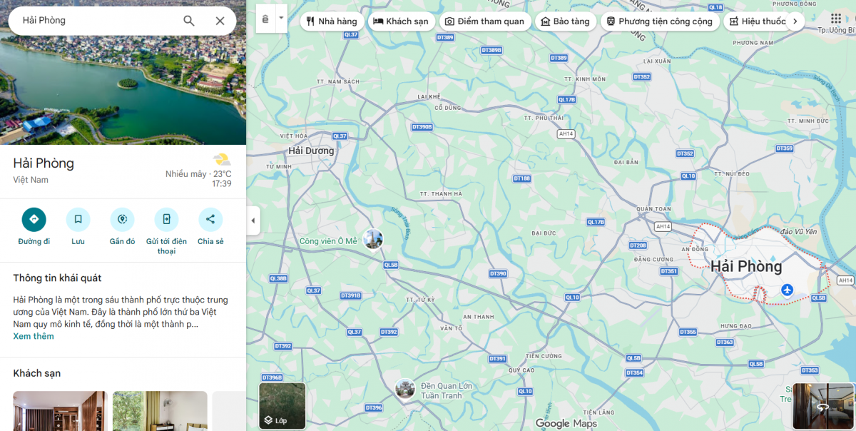 Hải Phòng vẫn chưa được cập nhật bản đồ hành chính sau sáp nhập. Ảnh: Thành Biên