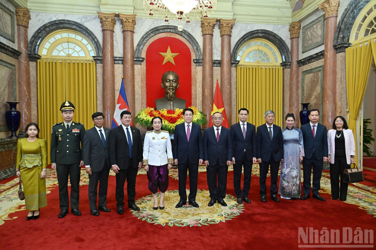 Chủ tịch nước Lương Cường tiếp đại sứ các nước trình quốc thư tại Phủ Chủ tịch