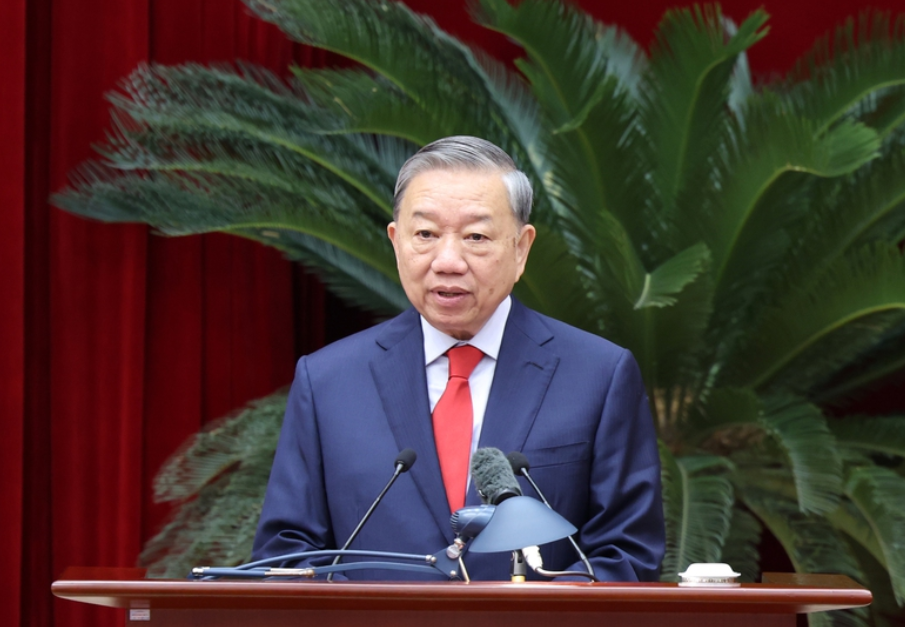 Tổng Bí thư Tô Lâm phát biểu tại Hội nghị Trung ương 2 khóa XIV. Ảnh: VGP/Đức Tuân