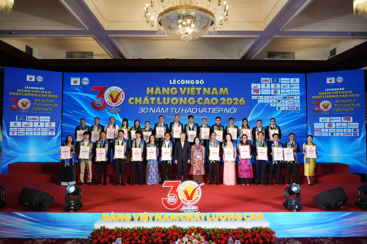 581 doanh nghiệp nhận Danh hiệu Hàng Việt Nam chất lượng cao 2026