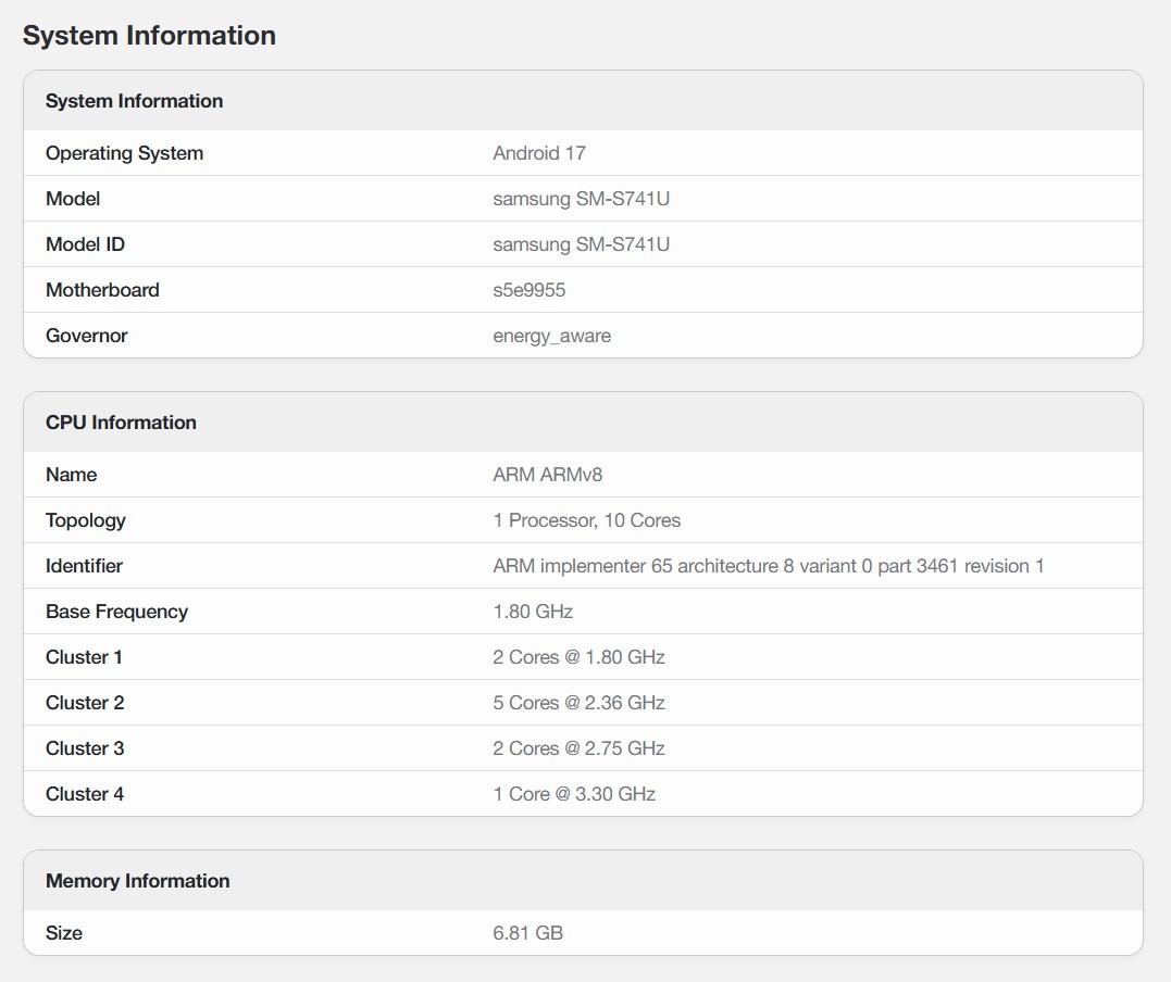 Galaxy S26 FE lộ cấu hình với chip 3 nm