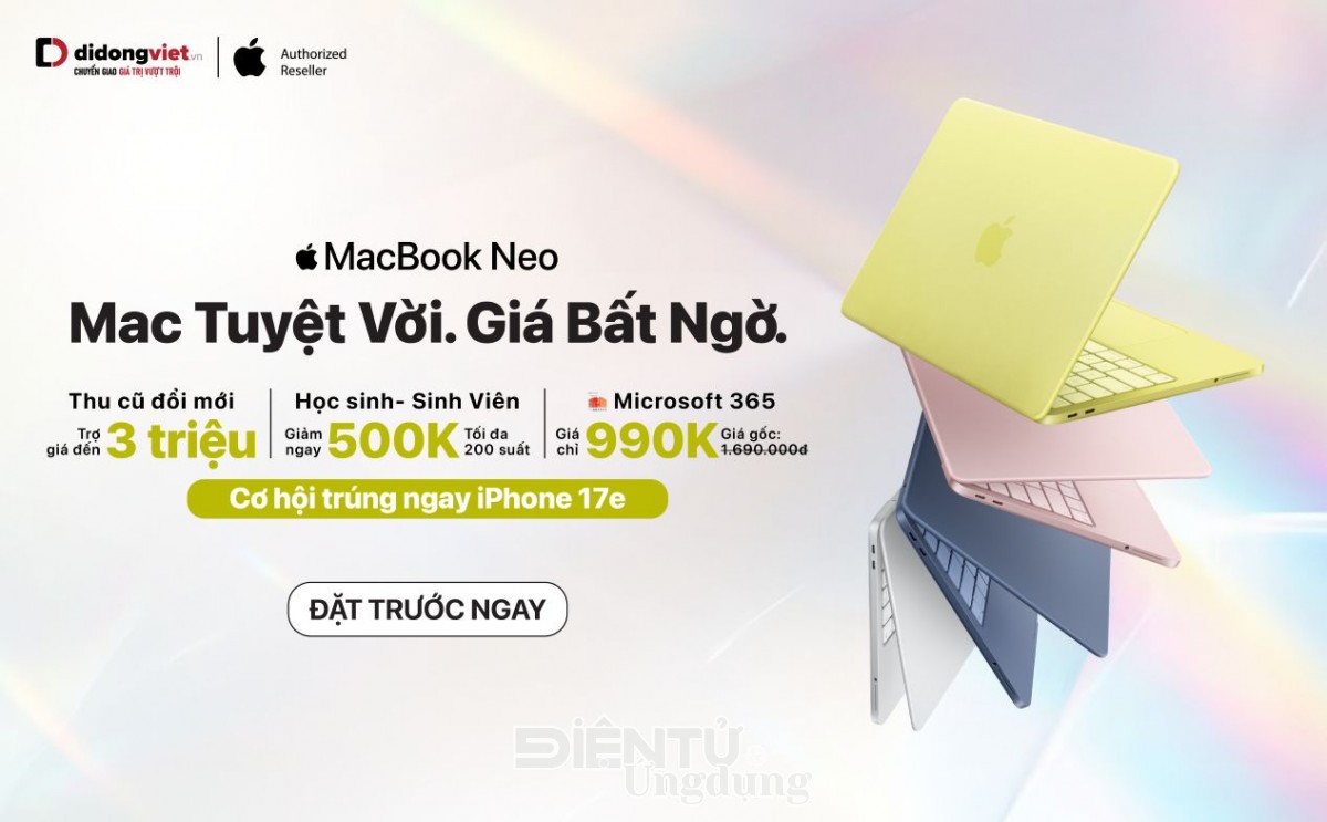 Di Động Việt mở đặt cọc MacBook Neo