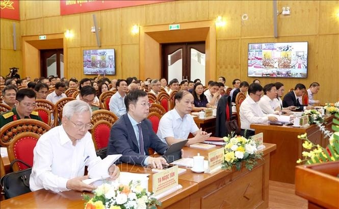 Đại biểu tham dự hội nghị tại điểm cầu Ban Tuyên giáo và Dân vận Trung ương. Ảnh: Phương Hoa/TTXVN