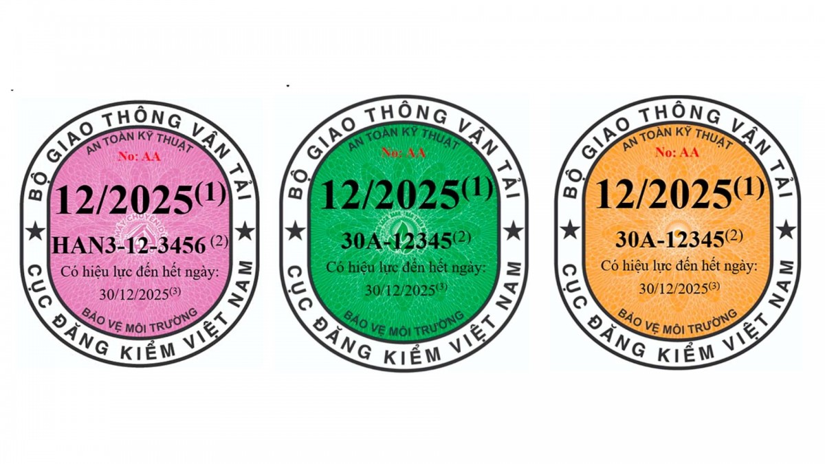 Hệ thống tem kiểm định hiện hành. Ảnh: Sưu tầm Hệ thống tem kiểm định hiện hành. Ảnh: Sưu tầm