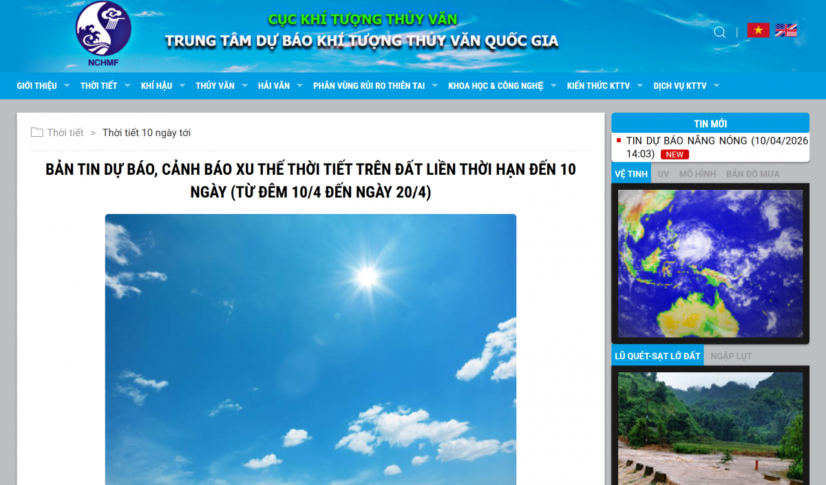 Cổng thông tin trung tâm dự báo khí tượng Cổng thông tin trung tâm dự báo khí tượng