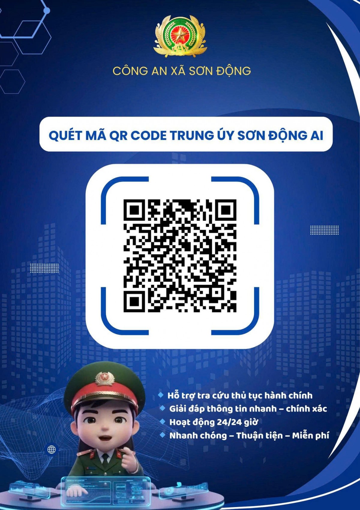 Bắc Ninh: Trợ lý ảo Trung úy Sơn Động AI, chuyển đổi số phục vụ 24/7