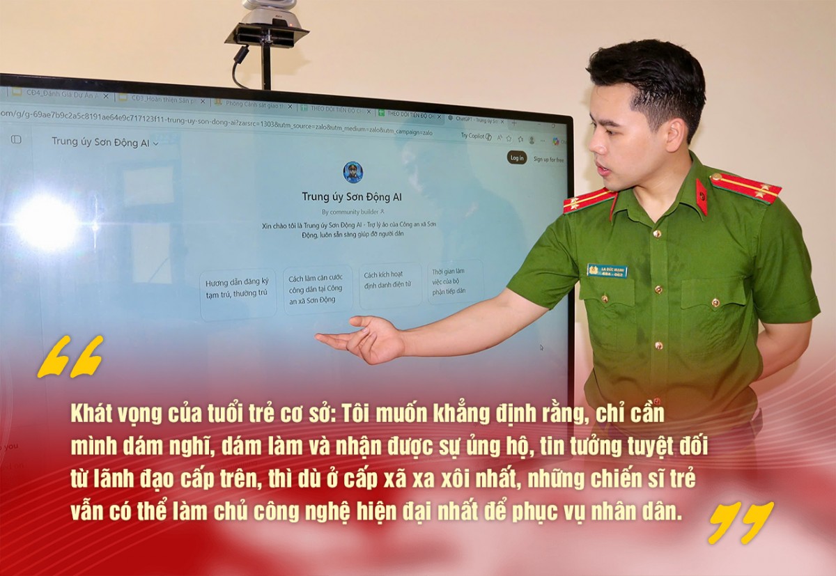 Bắc Ninh: Trợ lý ảo Trung úy Sơn Động AI, chuyển đổi số phục vụ 24/7