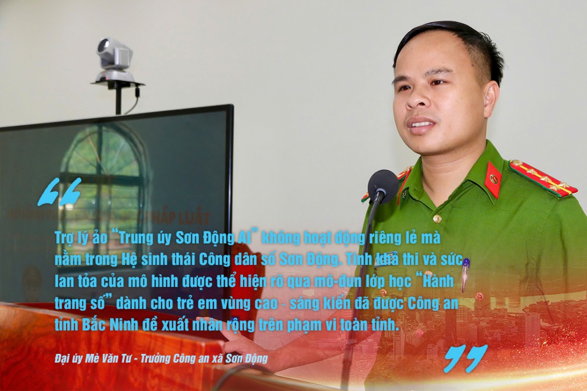 Bắc Ninh: Trợ lý ảo Trung úy Sơn Động AI, chuyển đổi số phục vụ 24/7