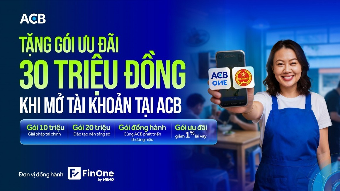 ACB tung gói ưu đãi khủng 30 triệu cho hộ kinh doanh