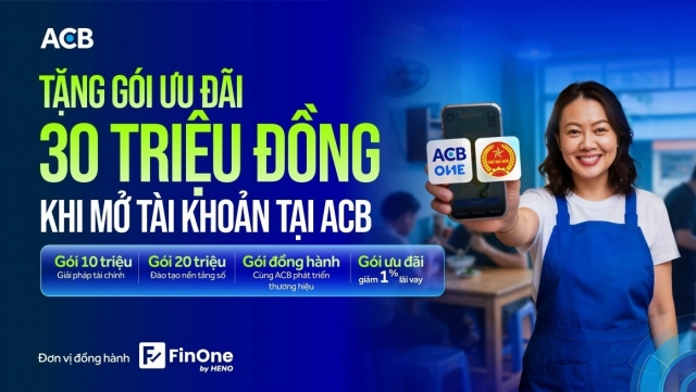 ACB tung gói ưu đãi khủng 30 triệu cho hộ kinh doanh