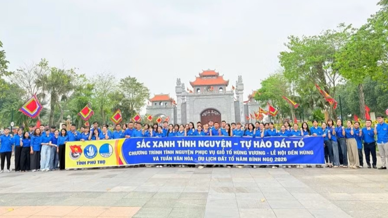Hơn 5.000 lượt đoàn viên, thanh niên tỉnh Phú Thọ đã đồng loạt ra quân phục vụ Giỗ Tổ Hùng Vương
