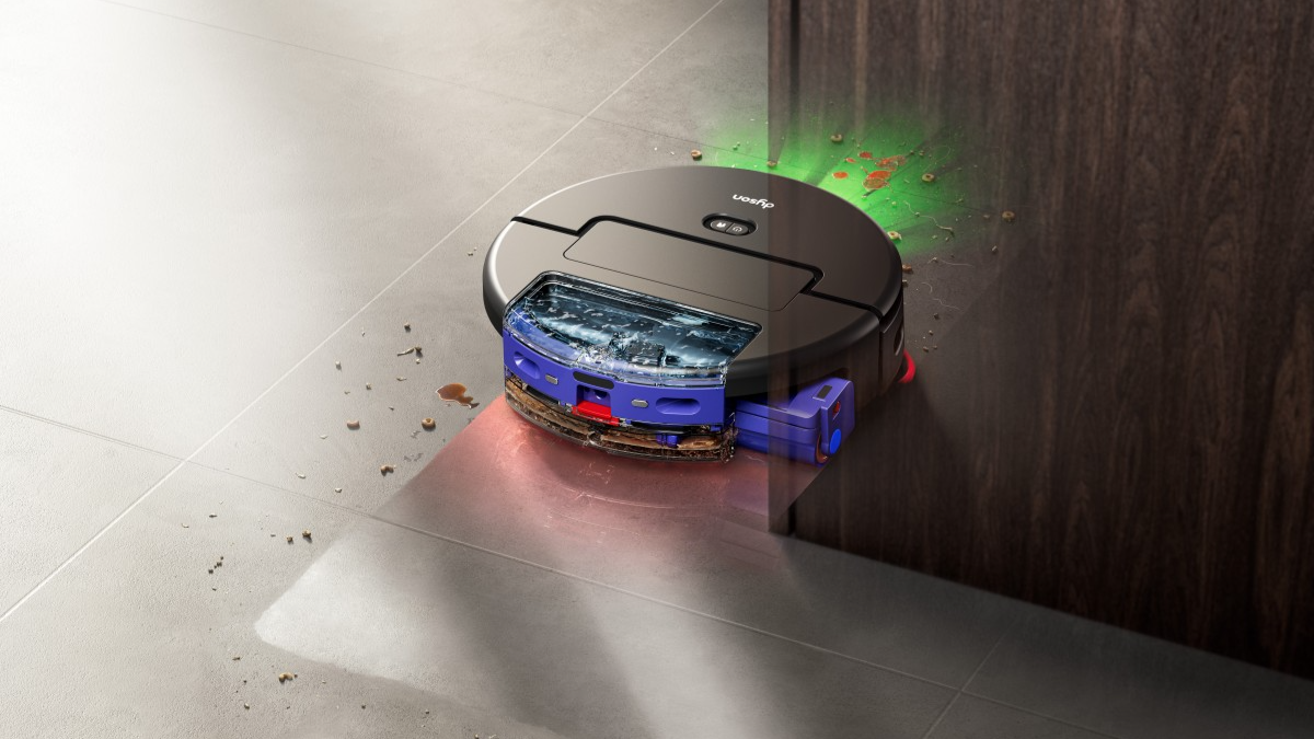 Dyson Spot+Scrub™ Ai được thiết kế để làm sạch sát mép tường. Ảnh: Dyson