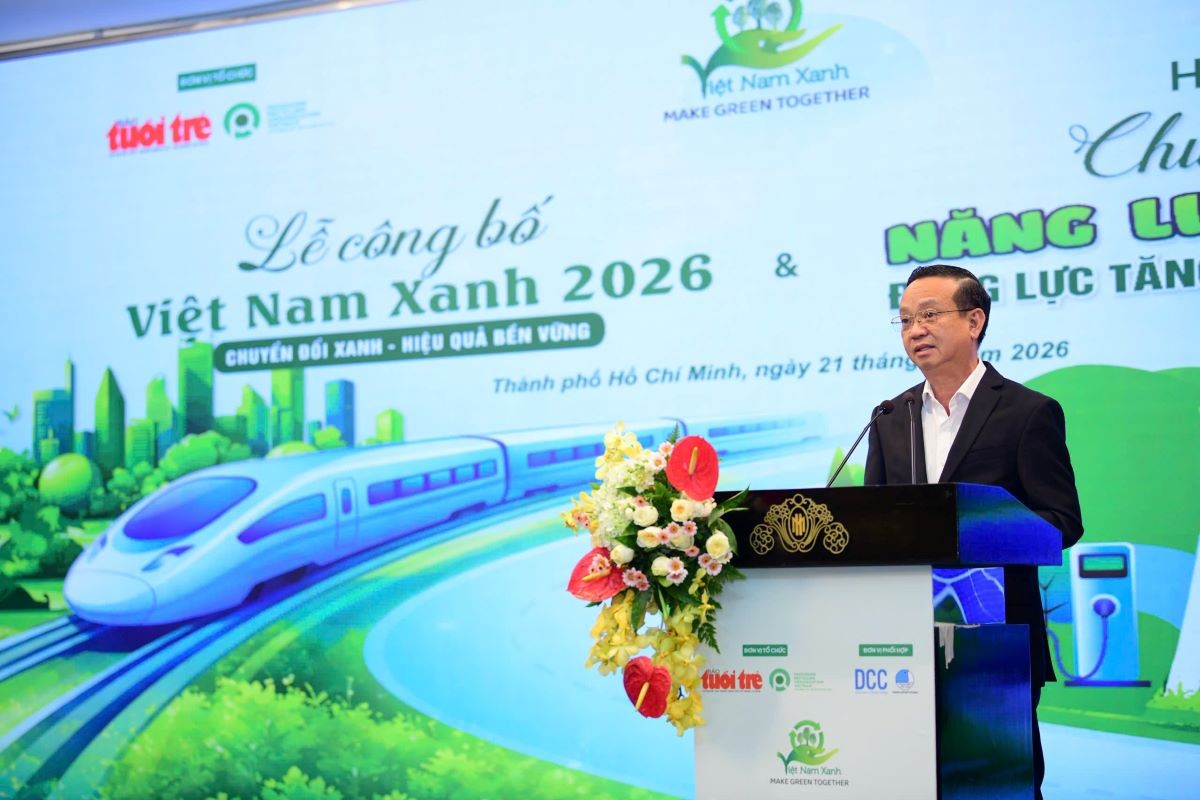 Phó Chủ tịch UBND TPHCM Bùi Minh Thạnh nhấn mạnh vai trò quan trọng của chuyển đổi xanh đối với sự phát triển của thành phố.