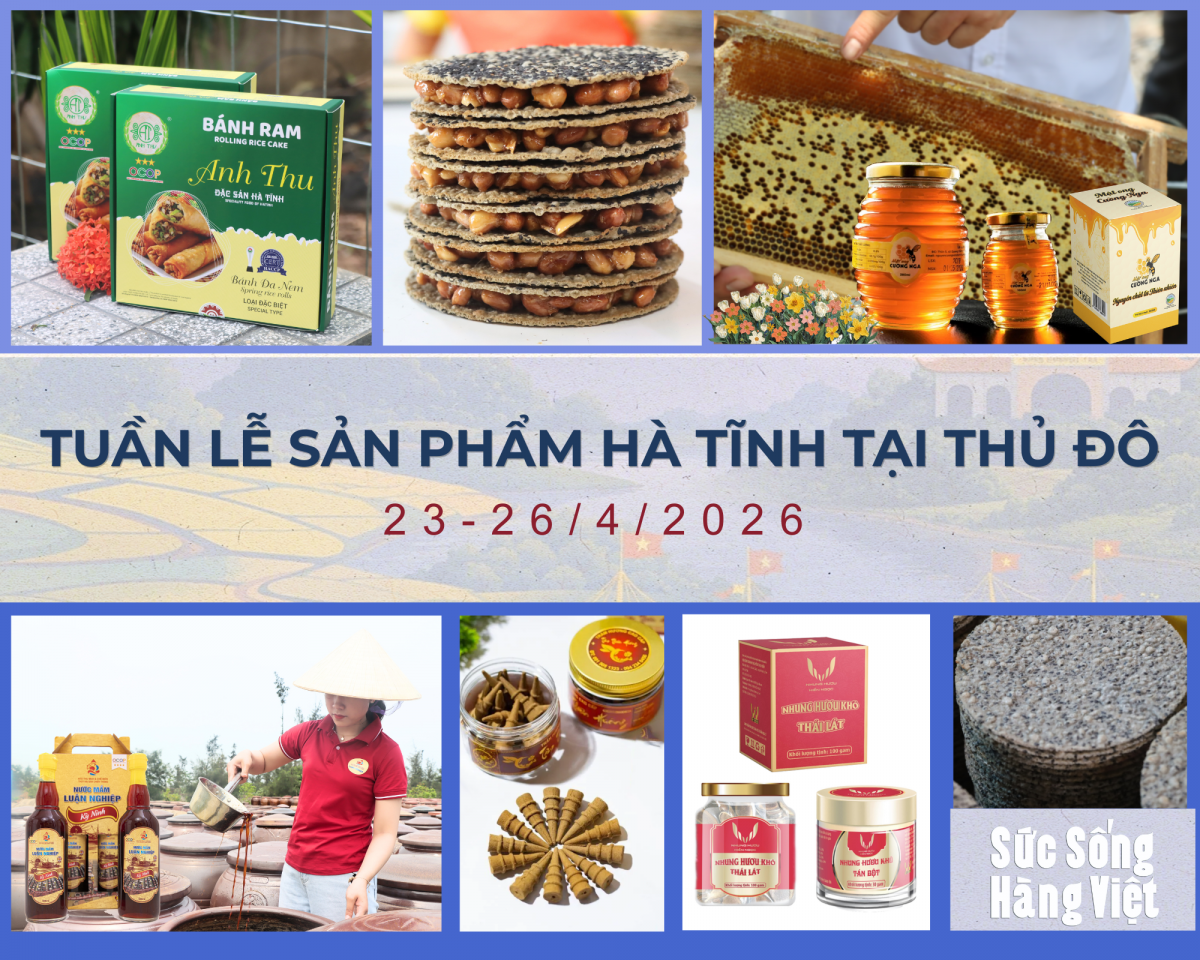 Tuần lễ sản phẩm Hà Tĩnh tại Hà Nội diễn ra từ ngày 23-26/4/2026