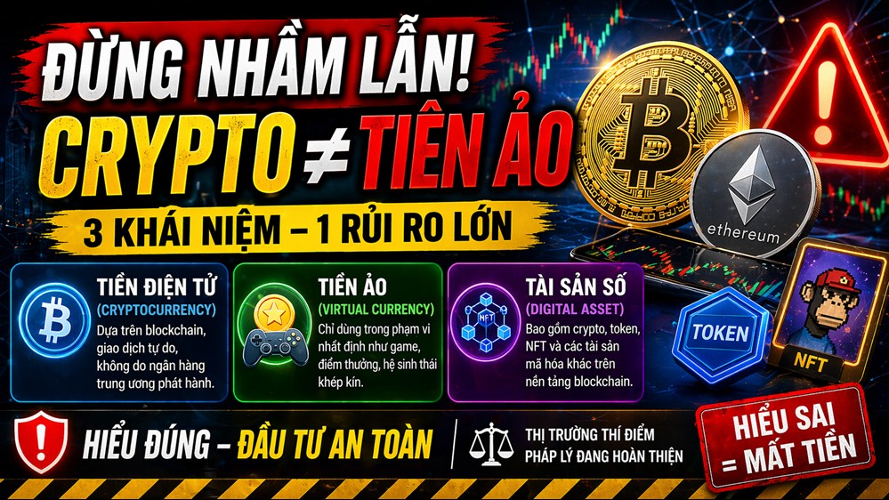 Tiền điện tử, tiền ảo và tài sản số: Phân biệt để không nhầm lẫn khi thị trường bước vào giai đoạn thí điểm