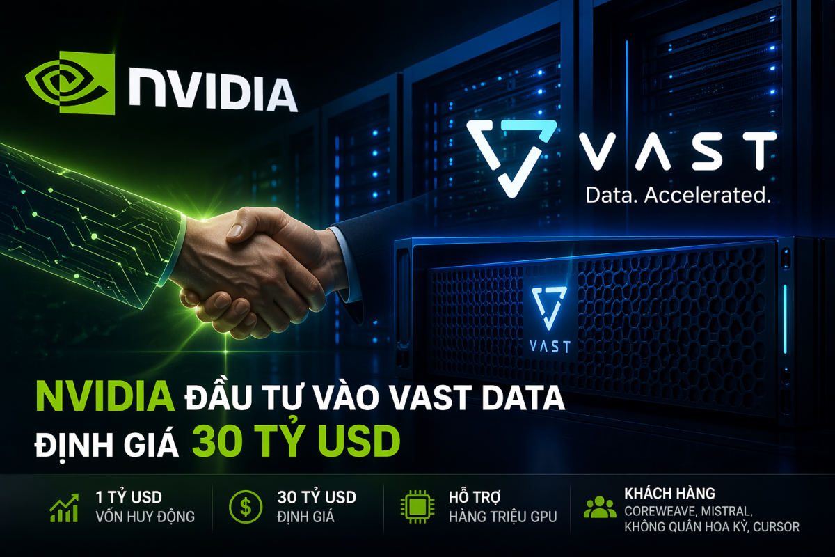 Nvidia rót vốn vào Vast Data, định giá 30 tỷ USD