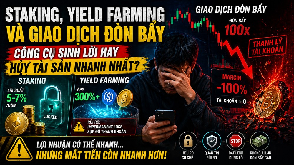 Staking, yield farming và đòn bẩy: Sinh lời hay 