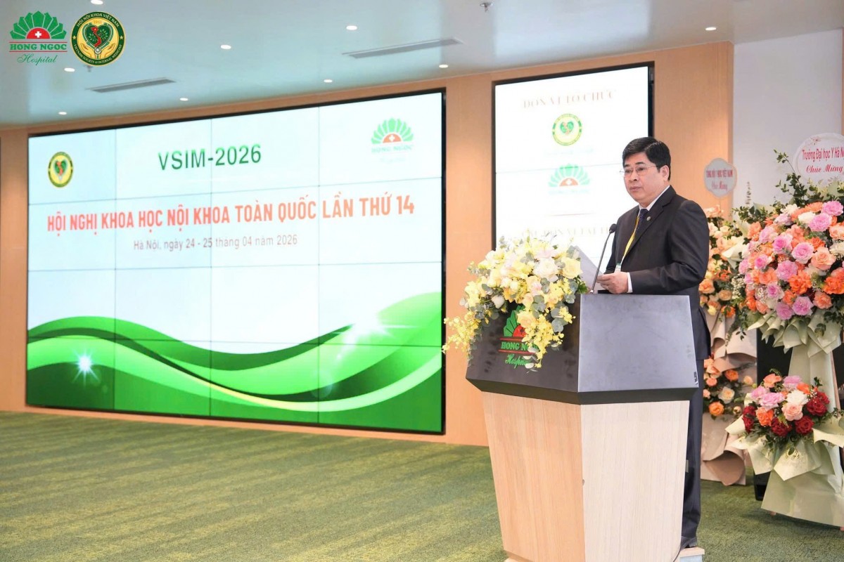 GS. TS Nguyễn Đức Công, Chủ tịch Hội Nội khoa Việt Nam phát biểu khai mạc Hội nghị. GS. TS Nguyễn Đức Công, Chủ tịch Hội Nội khoa Việt Nam phát biểu khai mạc Hội nghị.