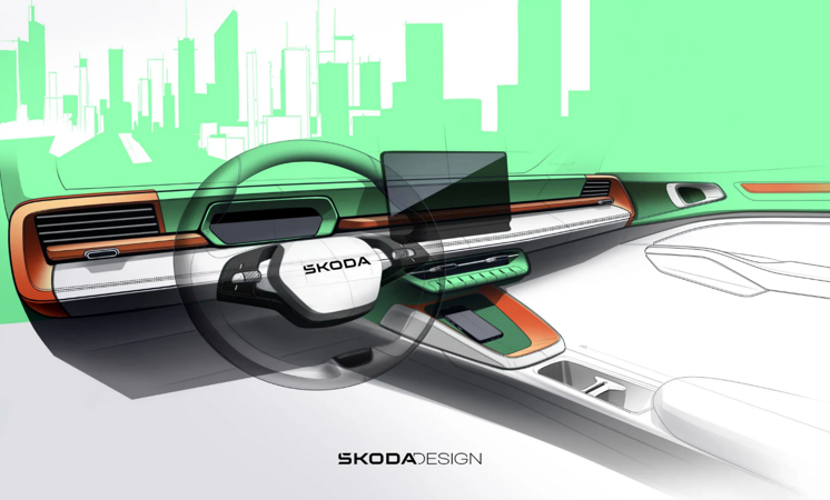  Bản phác thảo thiết kế nội thất Epiq được công bố. Ảnh: Skoda.