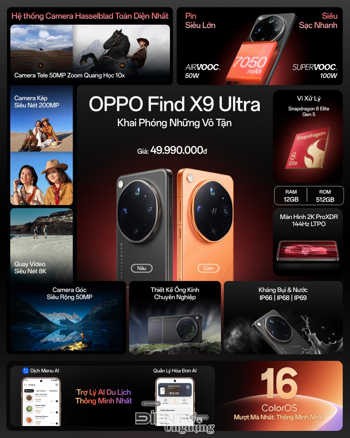 Find X9 Ultra vừa ra mắt của OPPO khủng cỡ nào?