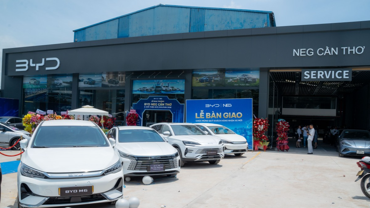 Showroom BYD NEG Cần Thơ được thiết kế hiện đại đạt tiêu chuẩn 4S