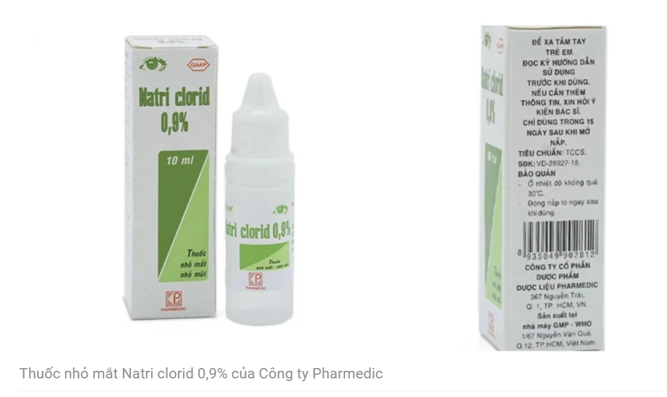 Thu hồi thuốc nhỏ mắt Natri clorid 0,9% của Pharmedic