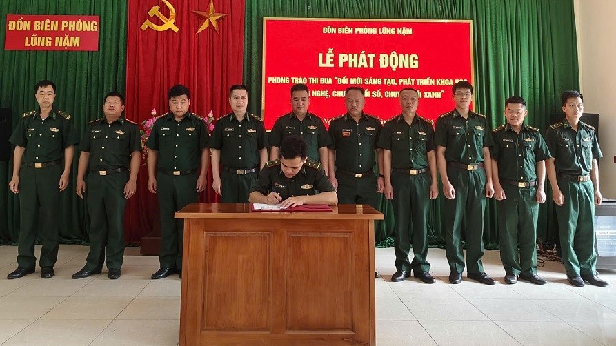 Cao Bằng: Đồn Biên phòng Lũng Nặm phát động thi đua chuyển đổi số