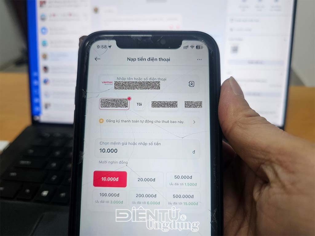 Giao diện ứng dụng Viettel Money khi khách hàng thực hiện nạp tiền điện thoại Giao diện ứng dụng Viettel Money khi khách hàng thực hiện nạp tiền điện thoại