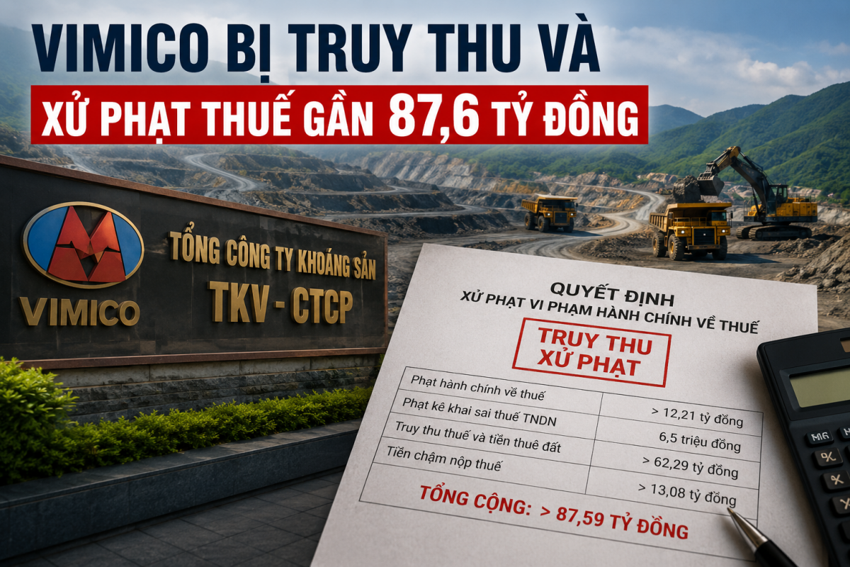 VIMICO bị truy thu thuế gần 87,6 tỷ đồng