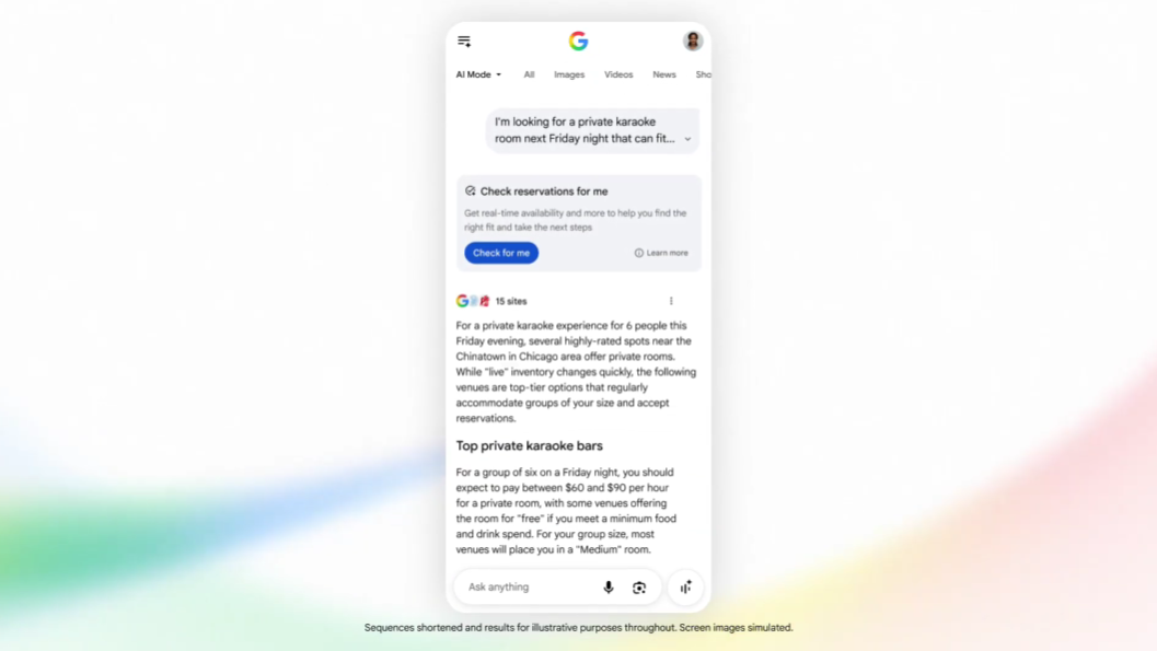 Khả năng đặt dịch vụ trực tiếp trên thanh công cụ Tìm kiếm của Google