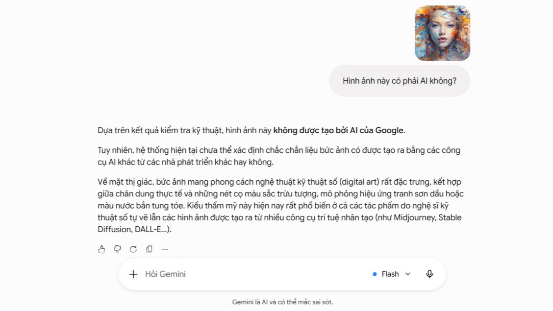 Người dùng có thể sử dụng Google Gemini để kiểm chứng hình ảnh AI